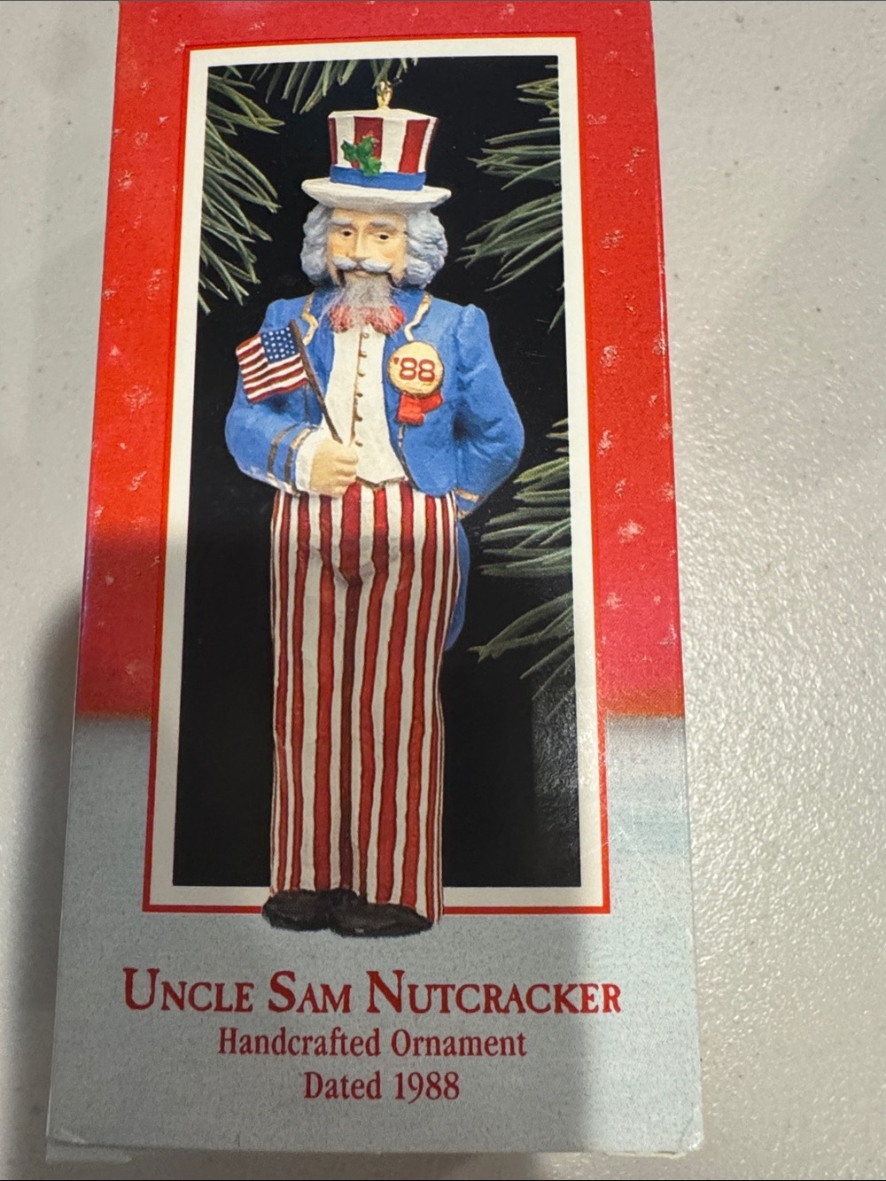 Hallmark Uncle Sam Nutcracker Christmas Ornament - Red, White, Blue